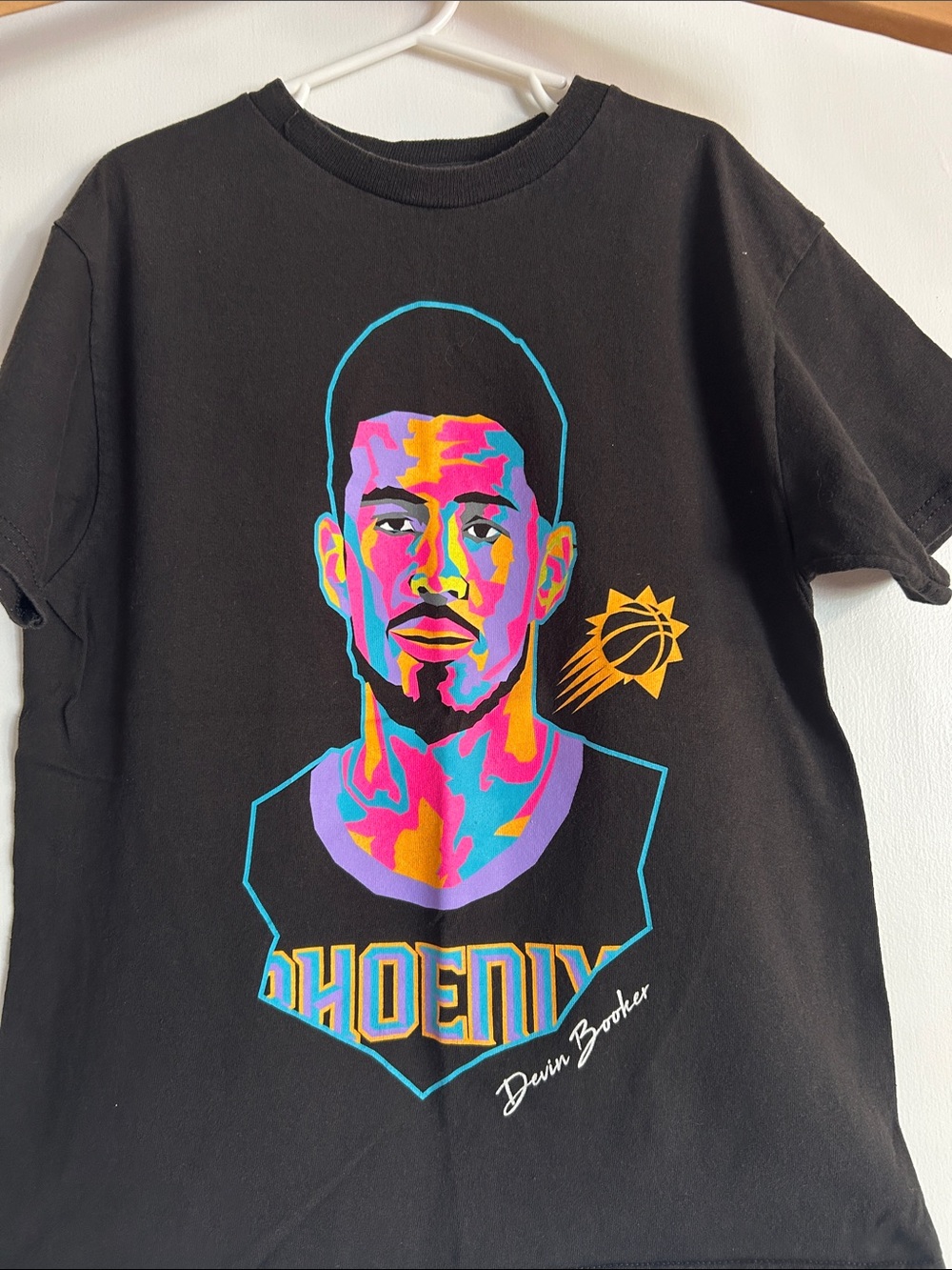 Phoenix Suns Colorblock Devin Booker Kids Portrait Tee - Black